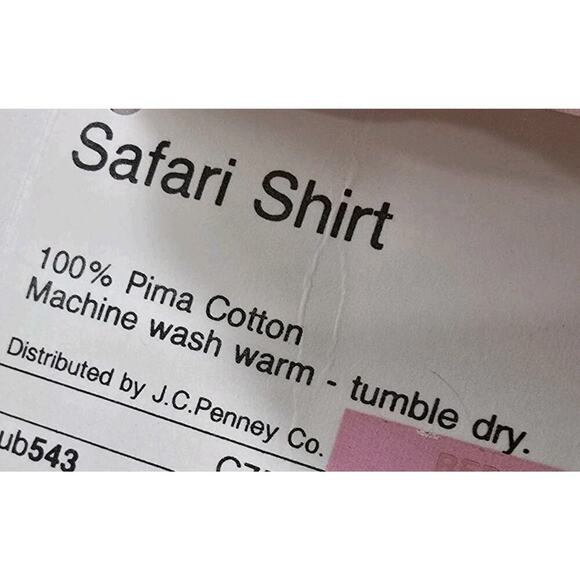 Vintage Button Shirt Mens Large Yellow Safari Pima Long Sleeve St John Bay - Picture 9 of 13